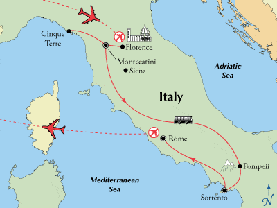 Italy tour package Tuscany Amalfi Coast Rome with air
