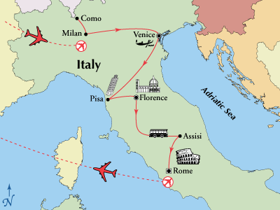 italy tour package lake como venice florence rome