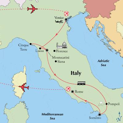 Venice, Tuscany, Amalfi Coast, Rome Italy Tour Package With Air