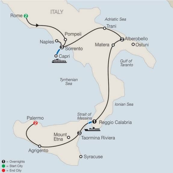 Rome, Southern Italy, Sicily Tour 