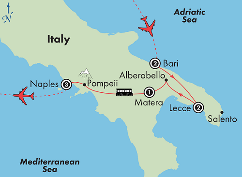 southern italy tour bari to naples with lecce and matera