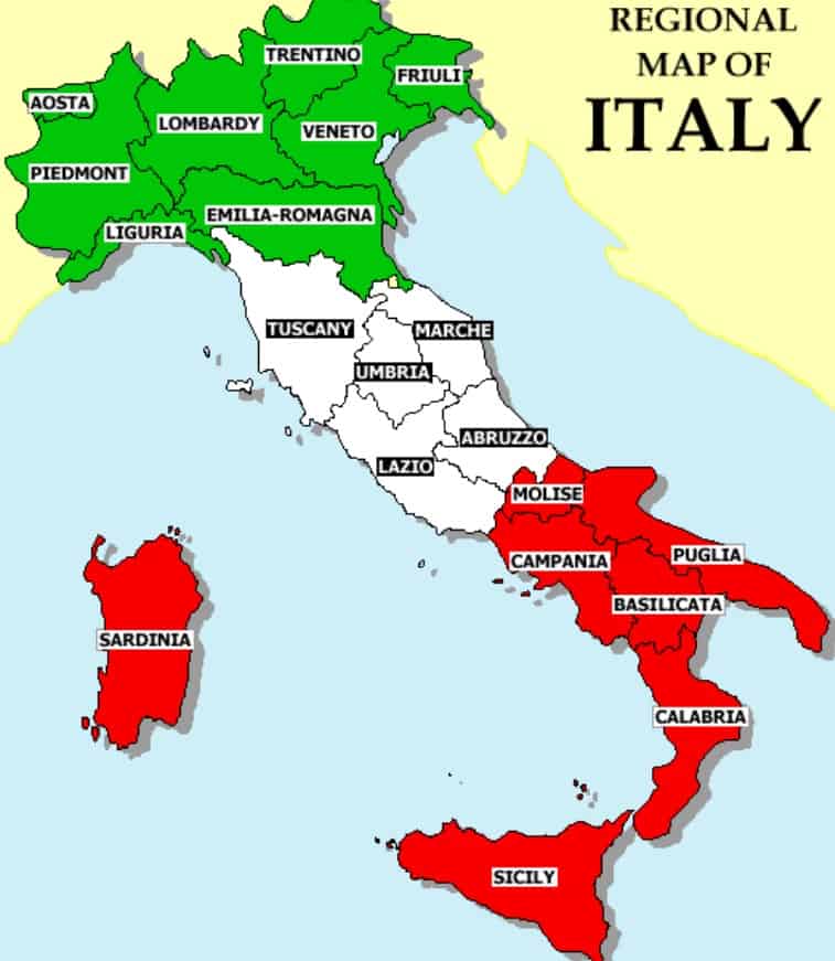 Italy Regions Map Italy Map Map Of Italy Regions Detailed Map Of Italy ...