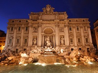 evening rome trevi fountain