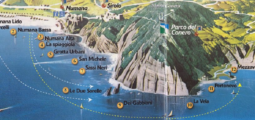 map monte conero beaches