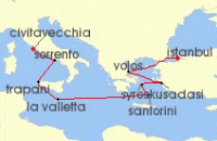 rome istanbul may 2014 cruise itinerary map