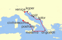 cruise around italy itinerary map june 2014