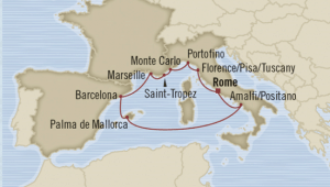 map rome western mediterranean cruise