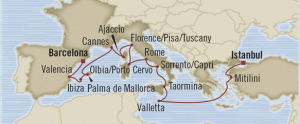 map italy cruise barcelona istanbul