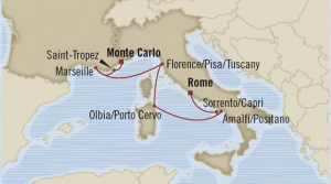 map italy cruise rome montecarlo