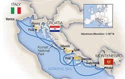 luxury dalmatian coast cruise map