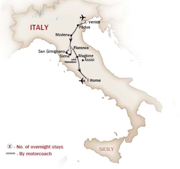venice-florence-rome-10-day-italy-tour-itinerary-map