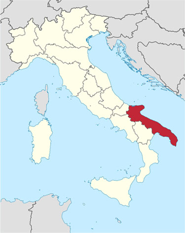 puglia sightseeing map location