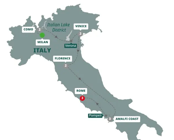 italy tour lakes cities south