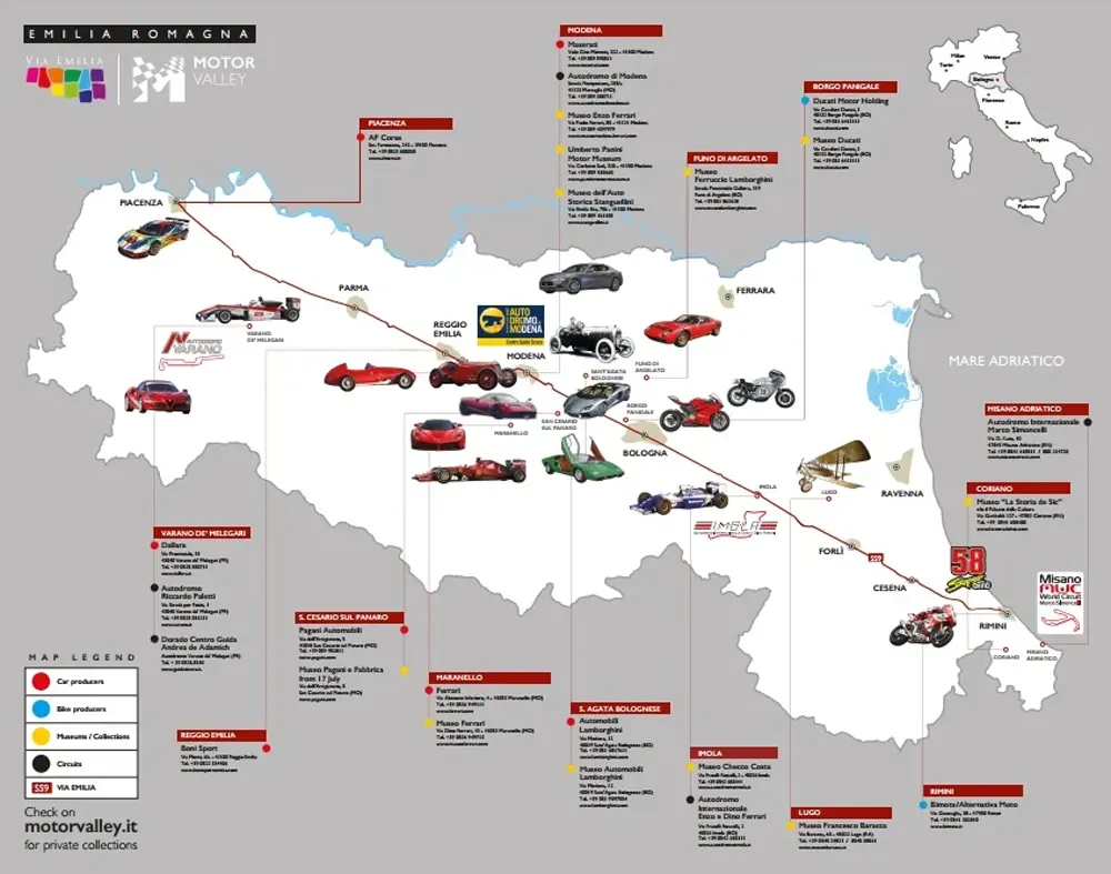 motor valley car factory map